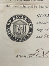 Load image into Gallery viewer, 1893 Savannah GA Arrest Warrant 10 Day Sentence Seal Antique Ephemera
