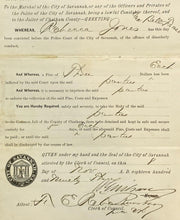 Load image into Gallery viewer, 1893 Savannah GA Arrest Warrant 5 Day Sentence Seal Antique Ephemera
