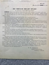 Load image into Gallery viewer, 1905 Freeman&#39;s Detective Agency Reward Poster Theft Watches Antique Ephemera
