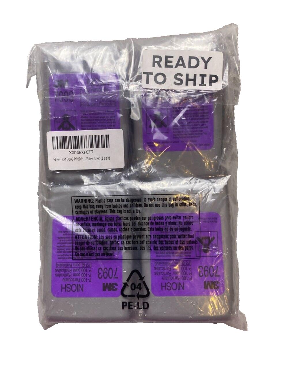2 PAIR 3M 7093 P100 Particulate Replacement PPE Respiratory Protection Cartridge