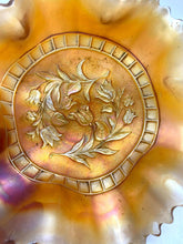 Load image into Gallery viewer, Antique Carnival Glass Bowl Windflower Marigold Ruffle Design
