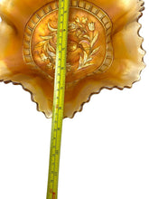 Load image into Gallery viewer, Antique Carnival Glass Bowl Windflower Marigold Ruffle Design

