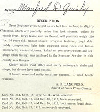 Load image into Gallery viewer, 1912 Wanted Poster Rape Jumping Bail Red Indian Motorcycle Antique Ephemera
