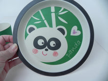 Load image into Gallery viewer, Bambooware Fibre Kids Dinner Sets 5 Pack Panda Green Eco Friendly Dinnerware
