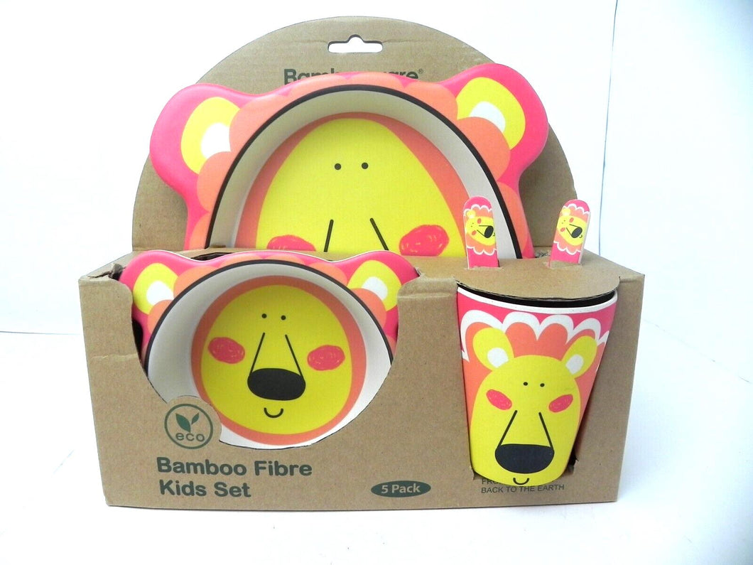 Bambooware Fibre Kids Dinner Sets 5 Pack Lion King Eco Friendly Dinnerware