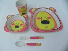Load image into Gallery viewer, Bambooware Fibre Kids Dinner Sets 5 Pack Lion King Eco Friendly Dinnerware
