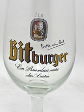 Load image into Gallery viewer, Bitburger Pilsner German Beer Glass 0.3L Rastal Stemmed 7” Tall
