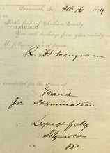 Load image into Gallery viewer, 1896 Prisoner Discharge Order Savannah Georgia Chatham County Jail Antique
