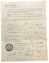 Load image into Gallery viewer, 1893 Arrest Warrant Disorderly Conduct Georgia County Jail Antique Ephemera
