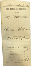 Load image into Gallery viewer, 1893 Arrest Warrant Disorderly Conduct Georgia County Jail Antique Ephemera

