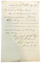 Load image into Gallery viewer, 1893 Jail Discharge Paper Georgia Poisoner County Jailer Antique Ephemera
