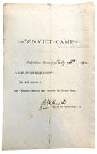 Load image into Gallery viewer, 1892 Convict Camp Requisition Jailer Prisoner Georgia Antique Ephemera

