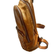 Load image into Gallery viewer, Anthropologie Vilenca Holland Backpack Bag Emilia Cognac Woven Basket Weave
