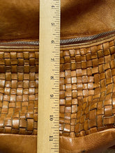Load image into Gallery viewer, Anthropologie Vilenca Holland Backpack Bag Emilia Cognac Woven Basket Weave
