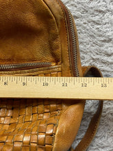 Load image into Gallery viewer, Anthropologie Vilenca Holland Backpack Bag Emilia Cognac Woven Basket Weave
