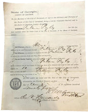 Load image into Gallery viewer, 1895 Arrest Warrant Disorderly Conduct Georgia County Jail Antique Ephemera
