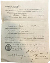 Load image into Gallery viewer, 1895 Arrest Warrant Disorderly Conduct Georgia County Jail Ephemera Antique
