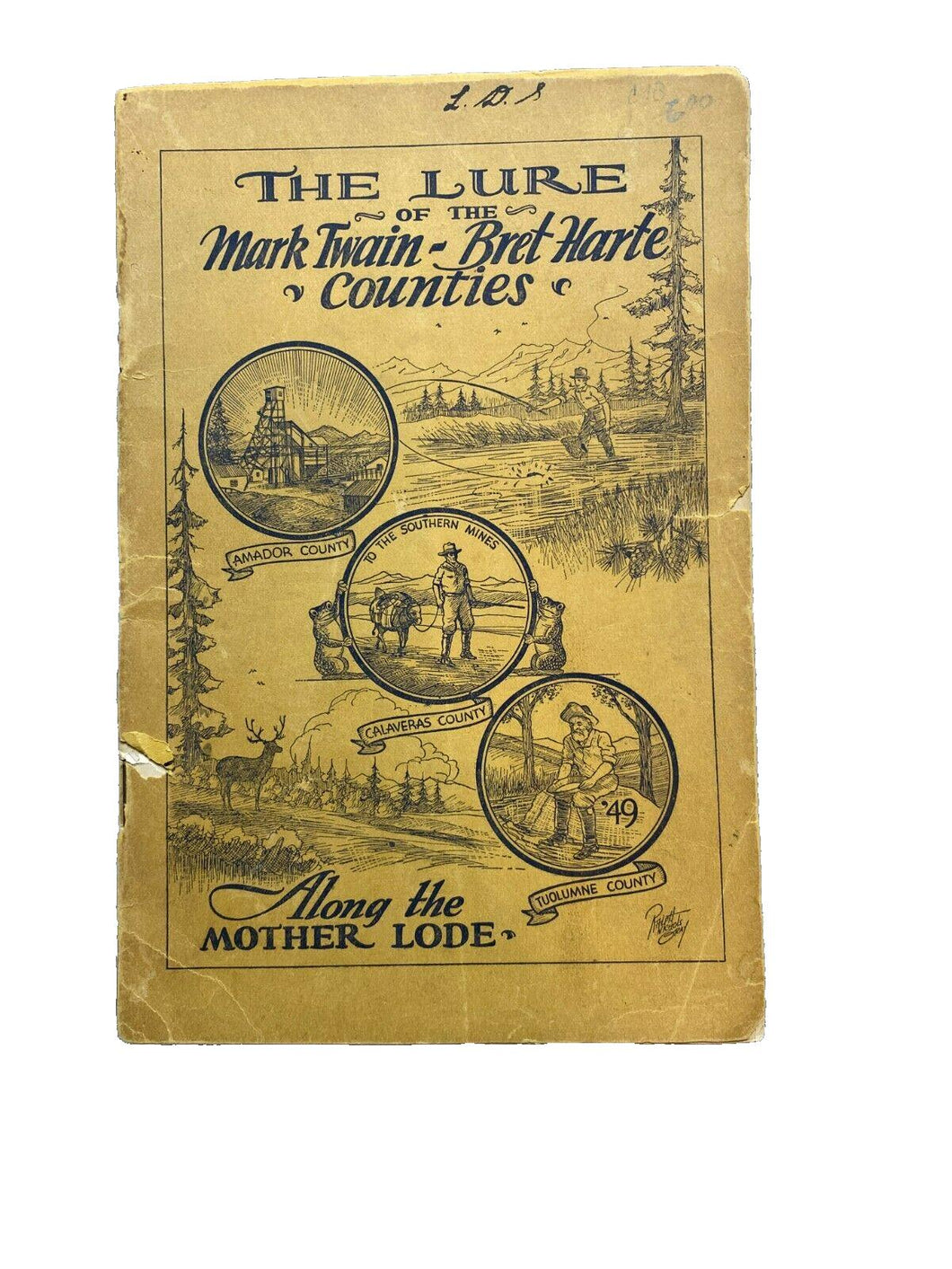 1931 The Lure of The Mark Twain Bret Harte Counties Softcover Book Cover Detach