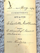 Load image into Gallery viewer, 1892 Arrest Warrant Breach of Good Behavior Georgia Antique Ephemera
