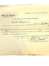 Load image into Gallery viewer, 1891 Arrest Warrant Assault &amp; Battery Georgia County Jail Antique Ephemera
