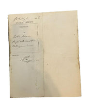 Load image into Gallery viewer, 1891 Arrest Warrant Assault &amp; Battery Georgia County Jail Antique Ephemera
