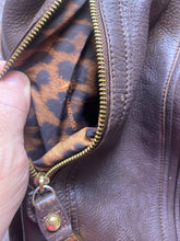Load image into Gallery viewer, B MAKOWSKY Purse Slouchy Shabby Leather Hobo Shoulder Bag Handbag Tote Cheetah
