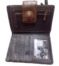 Load image into Gallery viewer, American West Crossbody Wallet Purse Tooled Leather Western Folding Bandana
