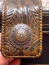 Load image into Gallery viewer, American West Crossbody Wallet Purse Tooled Leather Western Folding Bandana
