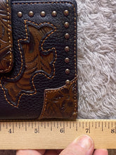 Load image into Gallery viewer, American West Crossbody Wallet Purse Tooled Leather Western Folding Bandana
