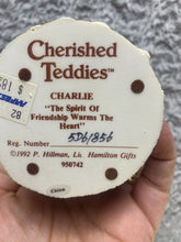 Load image into Gallery viewer, Cherished Teddies Figurine Charlie The Spirit Of Friendship Warms The Heart 1992
