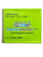 Load image into Gallery viewer, Canon Battery Charger for NB4L Rechargeable 530mAh 3.7V 2.0Wh Digital Energy
