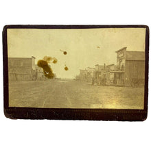 Load image into Gallery viewer, 1896 Street Scene Cabinet Card Photo Wagons Store Signs Antlers Nebraska
