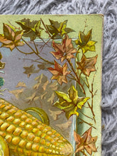 Load image into Gallery viewer, Antique Thanksgiving Postcard Tuck Embossed Turkey Corn Divided Rare 1910
