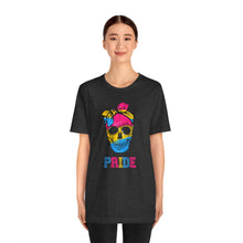 Load image into Gallery viewer, Pansexual Pride Skull Gay Rights T-Shirt, Human Rights Shirt, Equality T-Shirt, LGBTQ+ Shirts, Pride Tee
