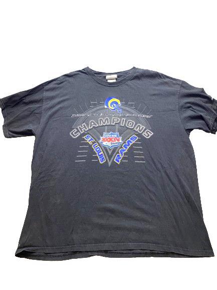 Vintage St. Louis Rams Shirt Adult 2X Black Fade Super Bowl XXXIV NFL Y2K Mens