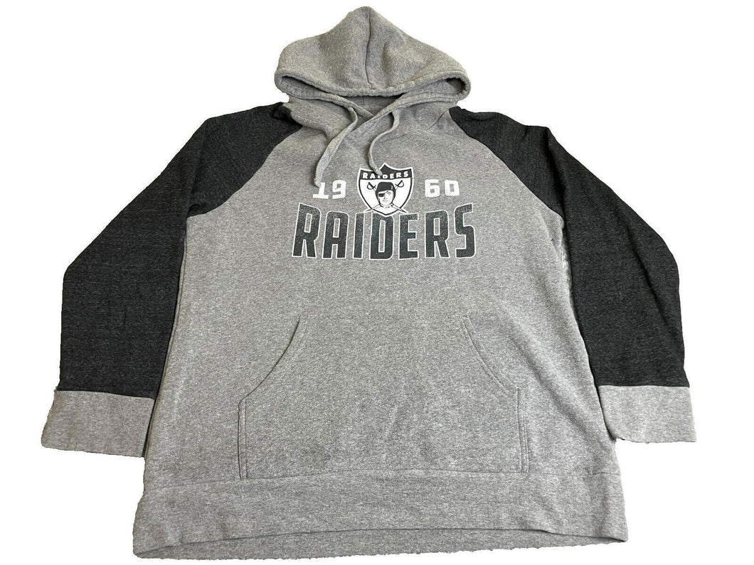 Oakland Raiders Sweatshirt Adult 2XL XXL Gray NFL Football Hoodie Fanatics Mens