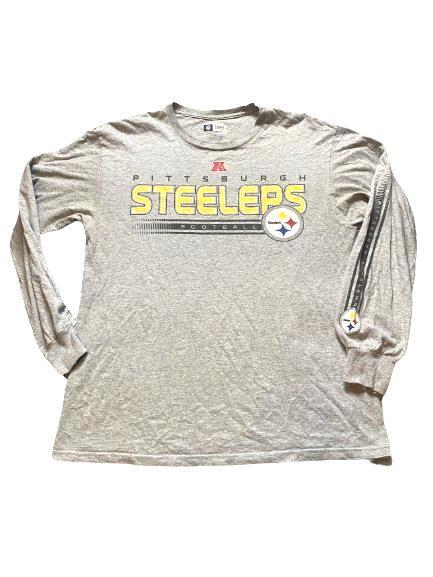 Pittsburgh Steelers Shirt Adult Medium Gray NFL Football Athletic Sportswear Men