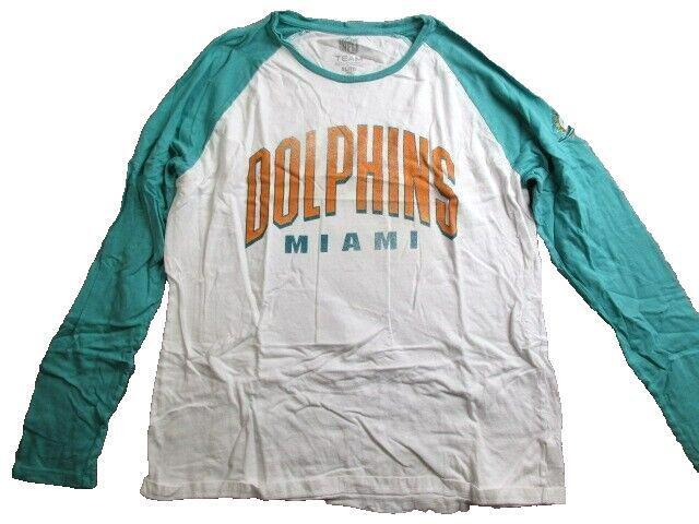 Miami Dolphins Shirt Adult Extra Large Raglan NFL Team Apparel Sportswear Mens