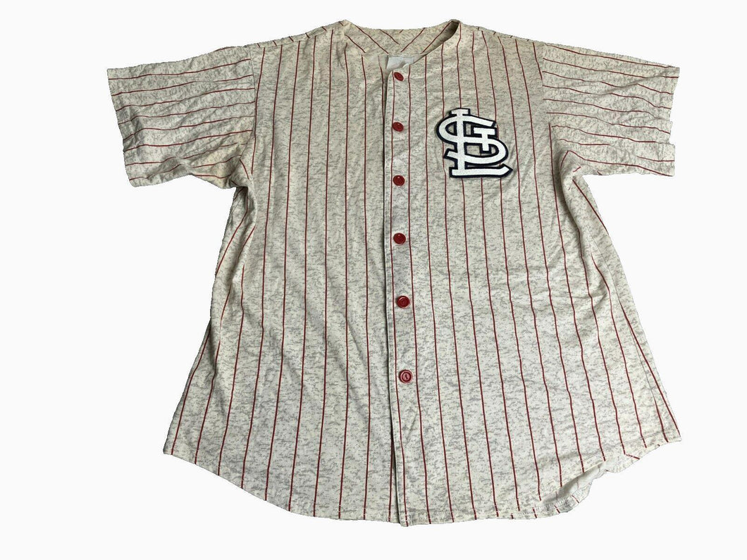 St. Louis Cardinals Jersey Adult Large Gray Button Up Baseball MLB Mens
