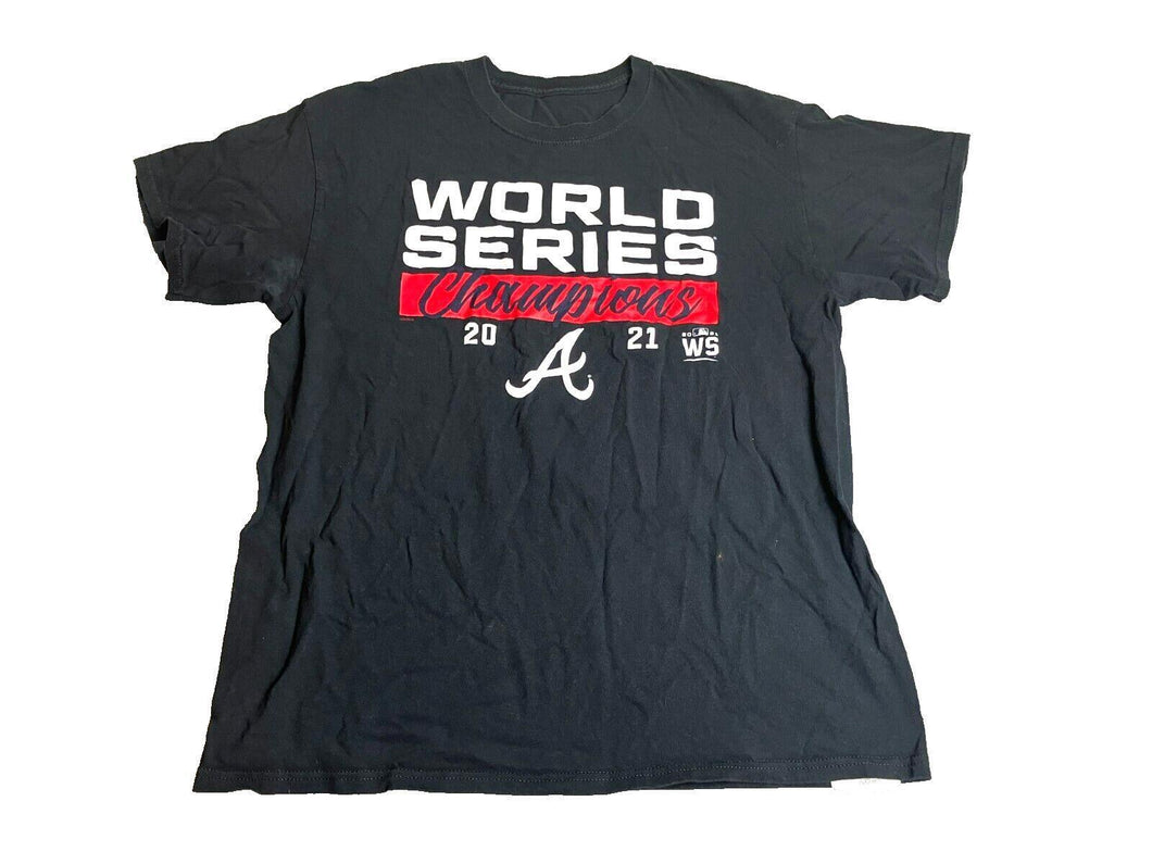 Atlanta Braves Shirt Adult Large Black World Series Champions MLB Baseball Mens