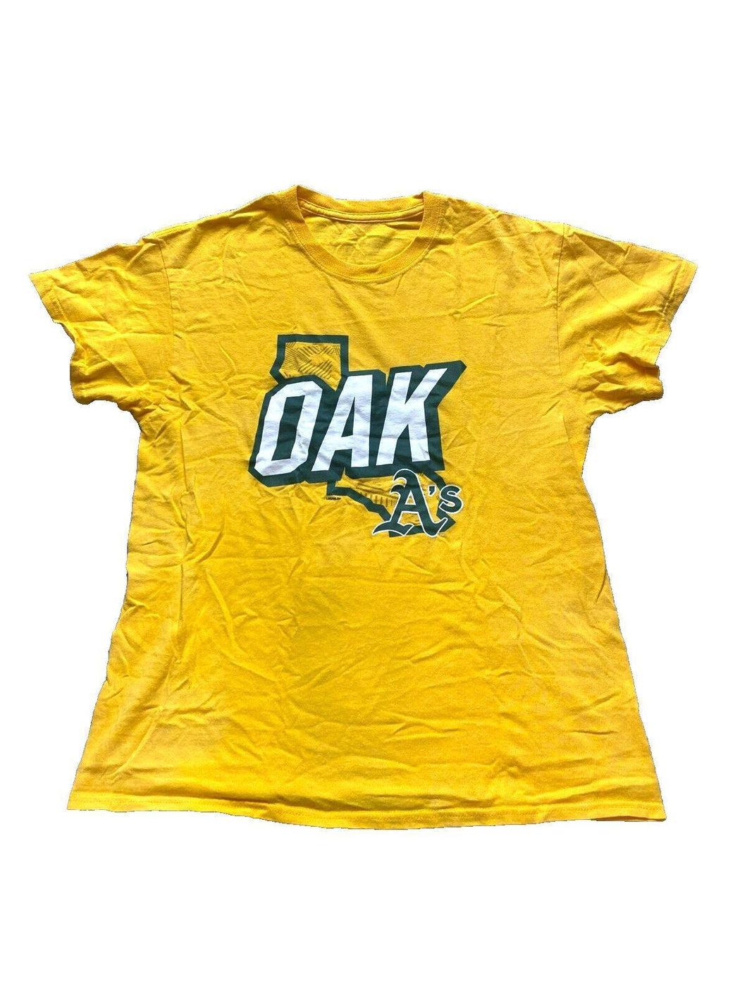 Oakland Athletics Shirt Adult Medium Yellow MLB Baseball Sportswear Mens