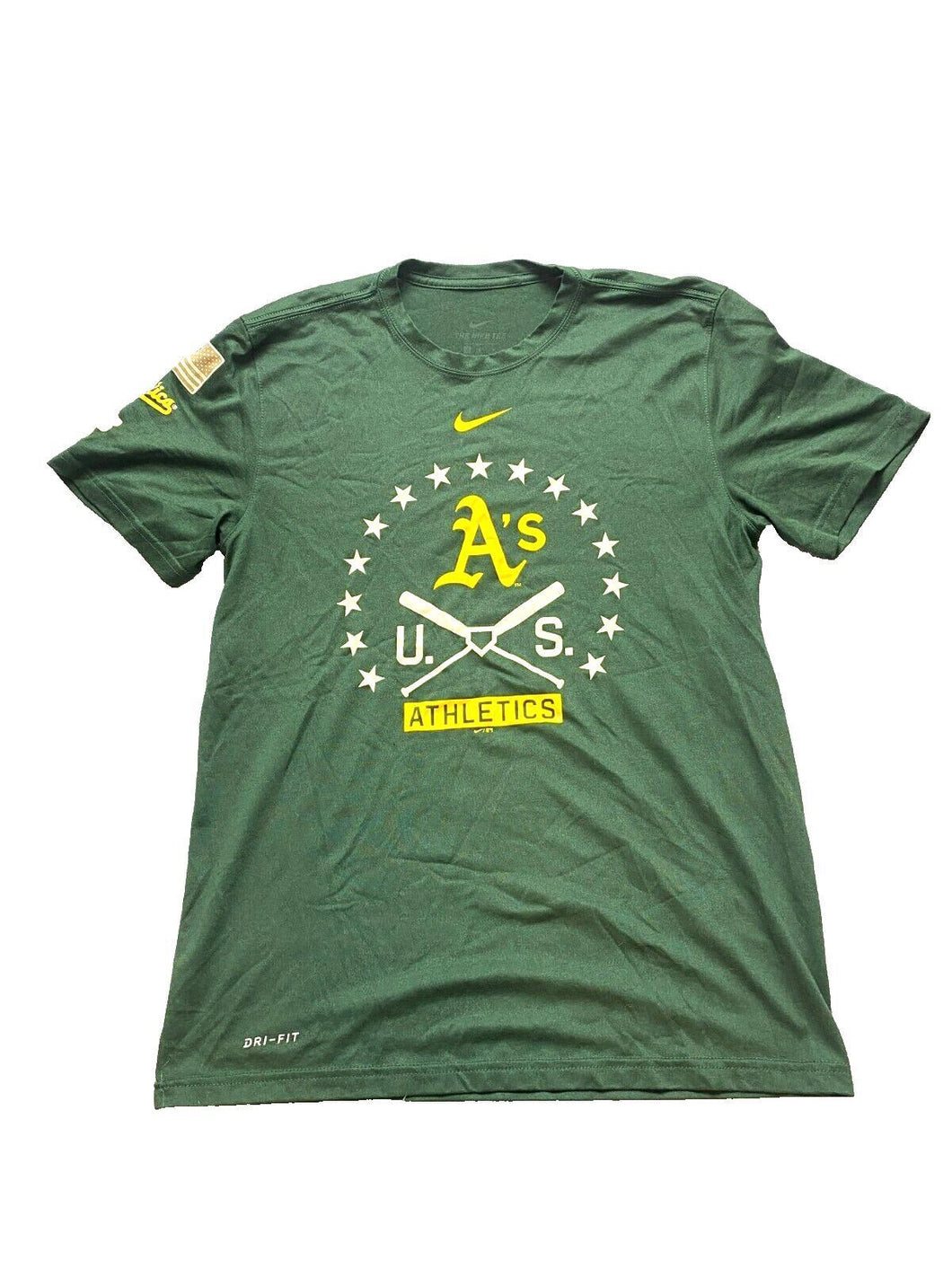 Oakland Athletics Shirt Adult Medium Forest Green Nike Dri Fit Swoosh MLB Mens