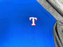 Load image into Gallery viewer, Texas Rangers Shirt Adult Extra Large Blue Gray Raglan MLB Baseball Majestic Men
