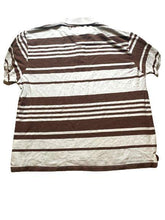 Load image into Gallery viewer, Ecko UNLTD Shirt Adult 3XL Brown Gray Striped Preppy Rhino Brand Patch Polo Men
