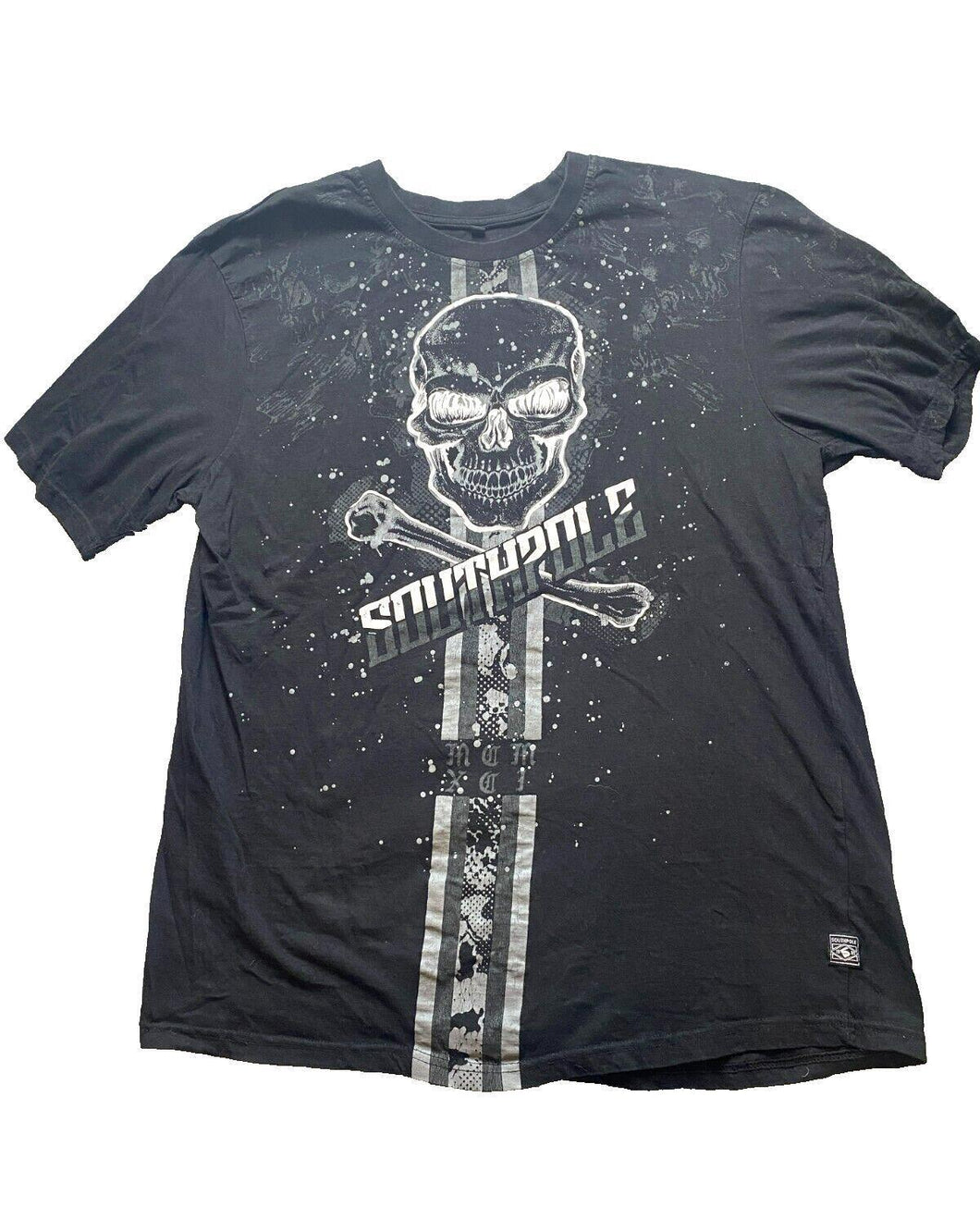 Southpole Shirt Adult 2XL XXL Black AFFLICTION STYLE Skull Crossbones Y2K Mens