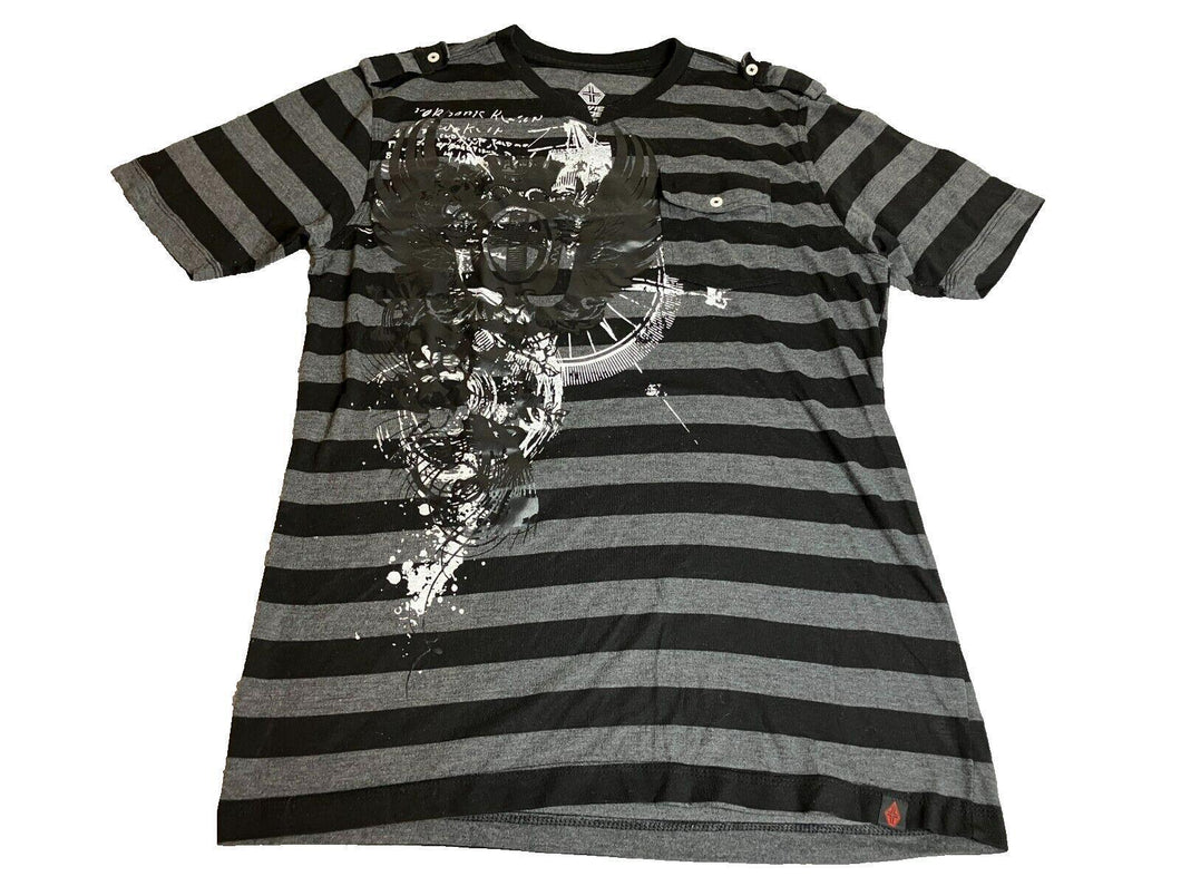 Swiss Cross Shirt Womens Extra Large Pocket Grunge Wings Affliction Style Y2K