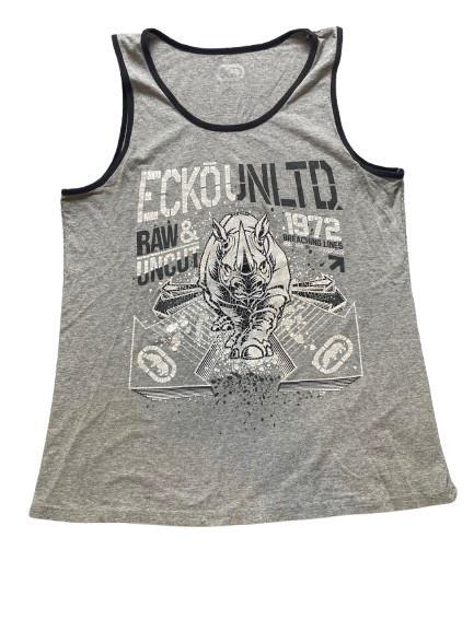 VTG Ecko Unltd Shirt Adult Large Gray Raw & Uncut Rhino Tank Streetwear Y2K Mens