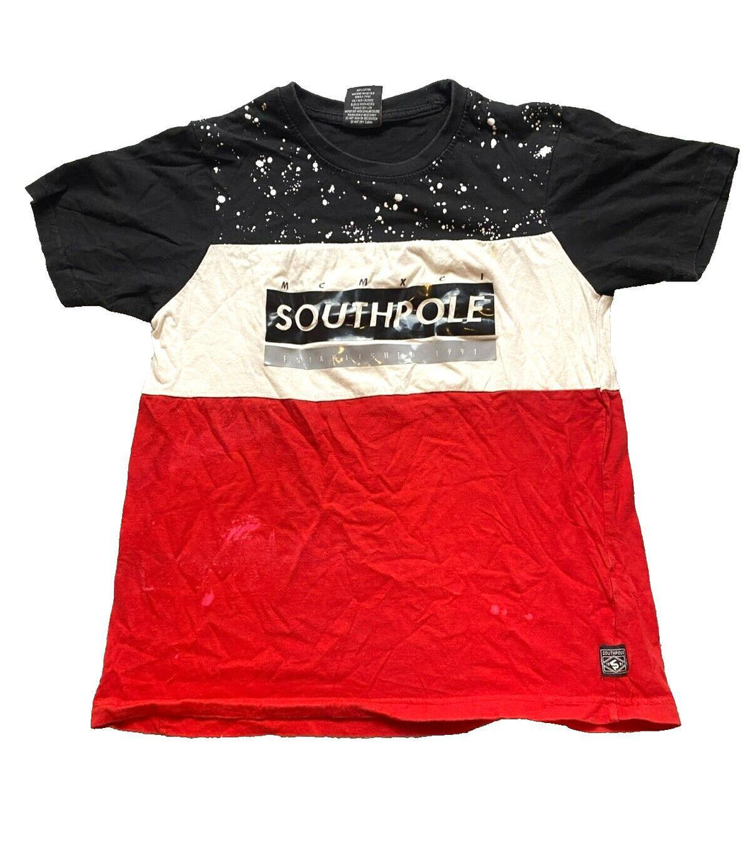 Southpole Shirt Youth Large Black Red Streetwear Skateboard Skater MCMXCI Boys