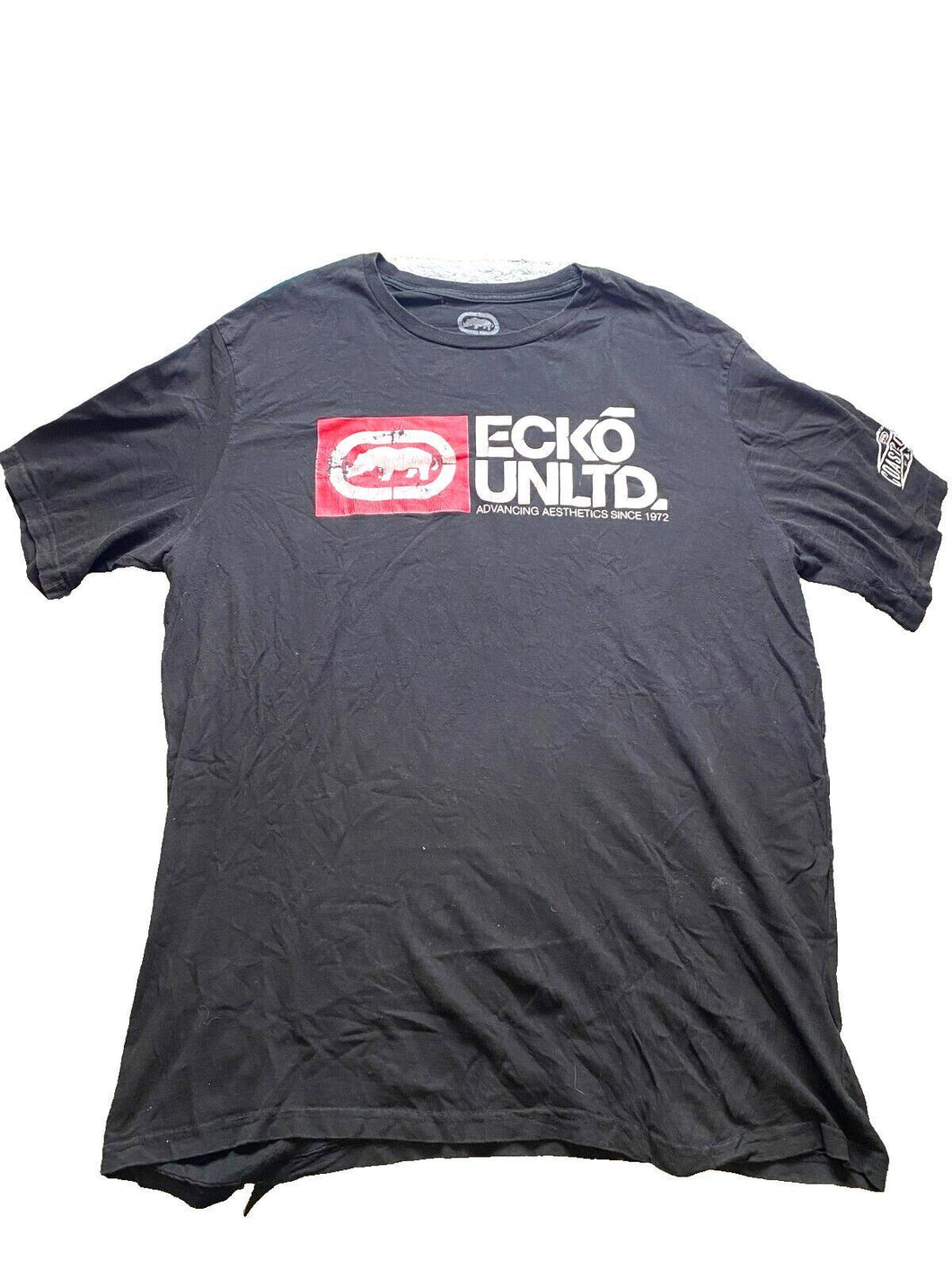 Ecko Unltd Shirt Adult 4XB Black Rawthentic Rhino Brand Hip Hop Baggy Skater Y2K