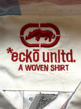 Load image into Gallery viewer, Ecko Unltd Shirt Adult Large Blue Plaid Button Up Woven Casual Rhino Brand Mens
